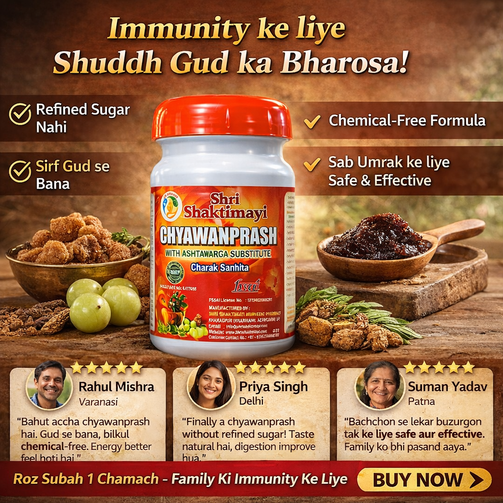 Shri Shaktimayi Chyawanprash – 1 Kg, Shuddh Gud | Chemical-Free | Classical Ayurveda